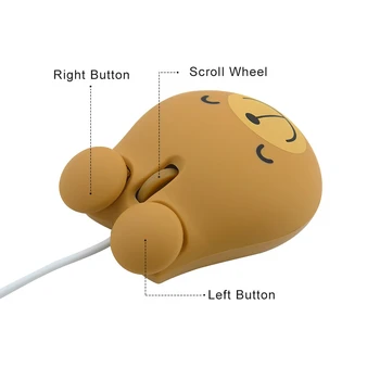 CHYI Animale Simpatice Forma Ergonomica cu Fir Mouse 3D Optic USB Portabil Mini Mouse de Calculator pentru Copii Cadouri Pentru Laptop Desktop