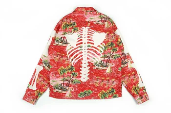 Nou Stil 2020 Kapital Nucă De Cocos Palm Island Skelet Imprimare Tricou Casual, De Plaja Camasa Barbati Femei Cuplu Din Bumbac Tricou