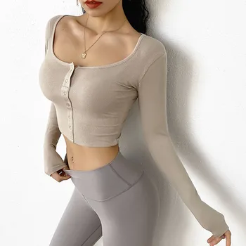 Femei Slim sexy Sport tricou iute uscat Yoga top T-shirt sală de Gimnastică antrenament tricou Fitness tricouri Execută îmbrăcăminte