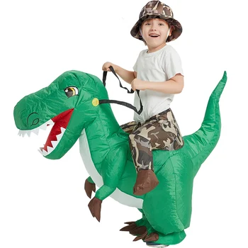 Adult Copii Gonflabile Costum De Halloween Dinozaur Cosplay Animal Rochie Fancy Copii De Echitatie Pe Dino Costume De Carnaval Arunce În Aer