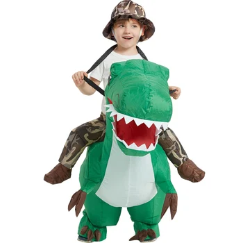 Adult Copii Gonflabile Costum De Halloween Dinozaur Cosplay Animal Rochie Fancy Copii De Echitatie Pe Dino Costume De Carnaval Arunce În Aer