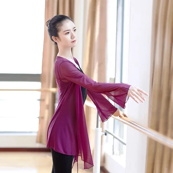 Dans Clasic Haine De Formare Pentru Adulți Elegant Tifon Balet Național De Dans Chinez Jacheta Corpul Rima Topuri Patinaj Artistic Rochie