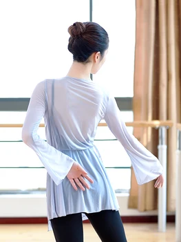 Dans Clasic Haine De Formare Pentru Adulți Elegant Tifon Balet Național De Dans Chinez Jacheta Corpul Rima Topuri Patinaj Artistic Rochie