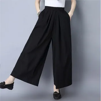Vara lenjerie de pat din bumbac pantaloni 2020 femeie de moda glezna-lungime pantaloni casual vrac pantaloni largi picior mare, marimea M-7XL pantaloni rosu negru