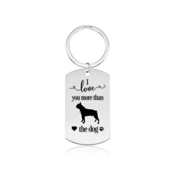 Noi te iubesc mai mult câinele Brelocuri Culoare Argintie din Otel Inoxidabil Boston Terrier brelocuri Boston Terrier Brelocuri