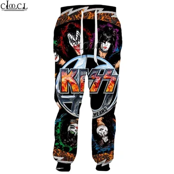 HX Hip-Hop, Rock, Metal formatiei Kiss Imprimare 3D Bărbați Femei Pantaloni Harajuku Unisex pantaloni de Trening Hip Hop Pantaloni Casual, Picătură de Transport maritim