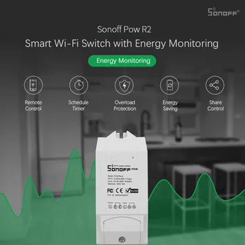 SONOFF POW R2 Wifi Smart Switch Controller 3500W Timp Real Monitor Consumul de Energie Funcționează Cu Google Acasa Alexa eWeLink APP