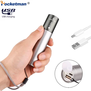Puternic USB Reîncărcabilă Lanterna T6 LED Lanterna Zoom LED Lanterna rezistent la apa Lanterna cu Built-in 18650