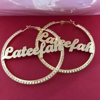 2021 Lateefah noua moda personalizate zircon rotund cercei pentru femeile elegante hoop cercei personalitate bijuterii pentru femei