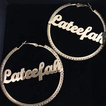 2021 Lateefah noua moda personalizate zircon rotund cercei pentru femeile elegante hoop cercei personalitate bijuterii pentru femei