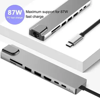 USB de Tip C Hub Adaptor Multifuctional Cititor de Carduri 6 în 1 Adaptorului Multiport 4K HDMI PD RJ45 Pentru Nintendo Comutator Doc