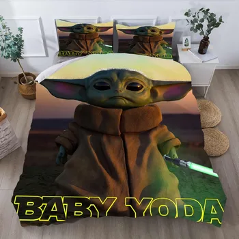 Disney Star Wars Copilul Yoda Nord-American De Textile Acasă Set De Lenjerie De Pat Calificat Singură Regină, Rege, Lenjerie De Pat Capac Plapuma Fata De Perna