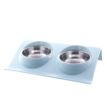 Dublu Boluri câine de Companie pisica Stație de Alimentare de Apă din Oțel Inoxidabil Boluri Alimentare Alimentator Soluție pentru Câini Pisici consumabile