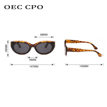 OEC CPO Pisica Epocă ochelari de Soare ochi de Femei de Moda Mic Pătrat Ochelari de Soare Pentru Barbati Retro Punk Feminin de Ochelari de Clar Nuante de Verde