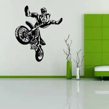 Moto Motociclete De Cross Country Race Sport, Arta, Autocolant De Perete De Vinil Masina Murală Creative Decal Pentru Camera Copii