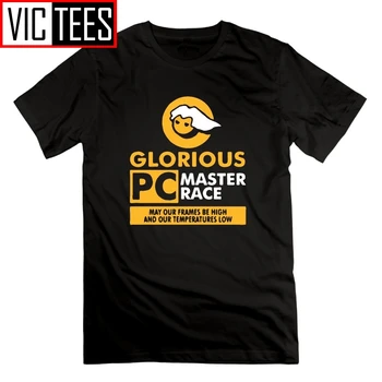 Glorios Jocuri pe PC Master Race T-Shirt Design Creativ cu Mânecă Scurtă, Tricouri de Barbati O-Neck Barbati Tricouri din Bumbac