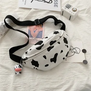 2020 Femei borseta de Talie Sac de Genți de mână de Lux Femei de Vacă Print Designer Crossbody Geanta Casual Panza Saci Piept Bolsa Feminina