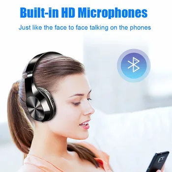 Casti Bluetooth Casti Over Ear Stereo setul cu Cască fără Fir Moale din Piele Căști Built-in Micfor PC/Telefoane mobile/TV Bluetooth