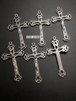 25pcs/lot mare gol aliaj de argint antic religioase rozariu isus pandantiv crucifix
