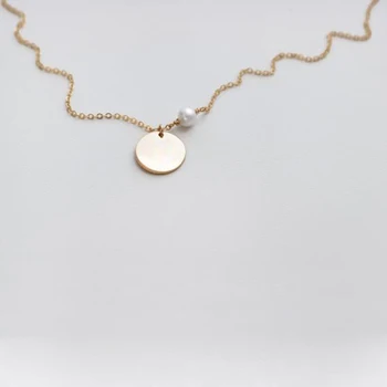 Disc Colier Handmade Monede Bijuterii Perle Naturale Cravată De Aur Umplut Pandantive Collier Femme Kolye Collares Boho Bijuterii