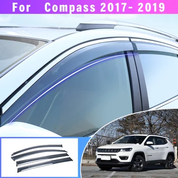 Styling auto Pentru Jeep Compass 2017 2018 Fum Fereastra Soare, Ploaie, Parasolar Deflector de Paza Sunny parasolar Accesorii 4BUC