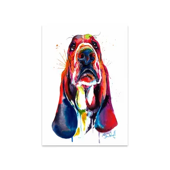 Colorat Animale Câine Panza Pictura Bulldog Francez Labrador St Bernard Poster Abstract, Arta De Perete Panza Printuri Poze Decor De Arta