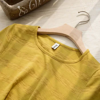 Moda galben de sex feminin supradimensionat tricou casual cu maneci scurte 0-gât bandaj de top lady teuri M30392