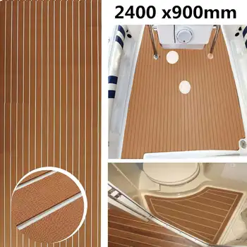 2400x900x6mm Auto-Adeziv lemn de Tec Spuma EVA Barca Parchet Pad Faux Barca Terase Foaie de Spuma Sintetica Barca Floor Mat Covor