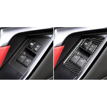Pentru Nissan GTR R35 2008-2016 Fibra de Carbon Fereastra de Ridicare a Comuta Butonul de Autocolant Acoperire Cadru Trim Set Decoratiuni Interioare Auto Styling