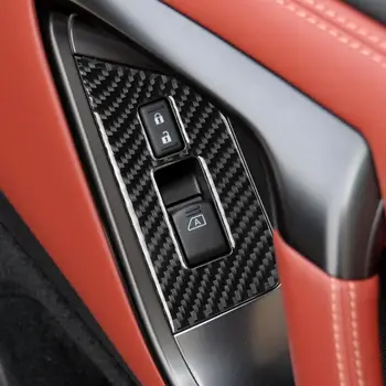 Pentru Nissan GTR R35 2008-2016 Fibra de Carbon Fereastra de Ridicare a Comuta Butonul de Autocolant Acoperire Cadru Trim Set Decoratiuni Interioare Auto Styling