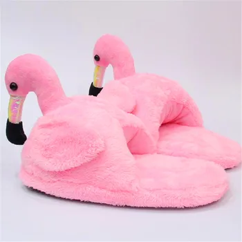 Fierbinte de Pluș, Papuci de Cristal Papusa de Plus Animale Flamingo Bumbac Papuci Cald Iarna Anime Acasă Bumbac Drag 28CM H402