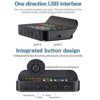 3.8 Inch OBD2 USB GPS Head Up Display Bord Automată HUD Masina RPM Viteza Proiector Temperatura Vitezometru Anti Oboseala Deșteptător