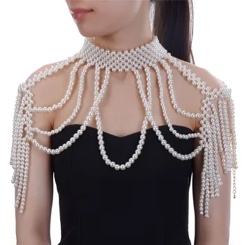 JEROLLIN 8 Culori de Moda Indesata Colier Statement Pentru Femei Colier Salopete Guler Cravată Handmade Coliere de Perle Bijuterii Maxi