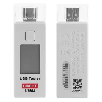 UT658 9V 3A USB Portabil Digital Monitor Tensiunea de Curent Contor de Capacitate Tester cu afisaj LCD si Iluminare din spate