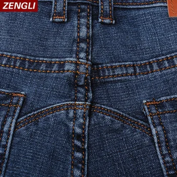 ZENGLI Blugi Albastru Bărbați Noii Drepte Blugi Casual pentru Bărbați Pierde Elasticitatea Îmbinare Cowboy Pantaloni din Denim Man Jeans Plus Size 46 48
