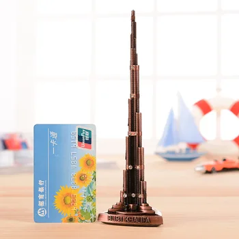 Vintage Burj Khalifa Tower Model De Metal Bronz Turn Figurina Miniaturi Acasă Decorare Accesorii Metalice Ambarcațiuni Birou Ornament