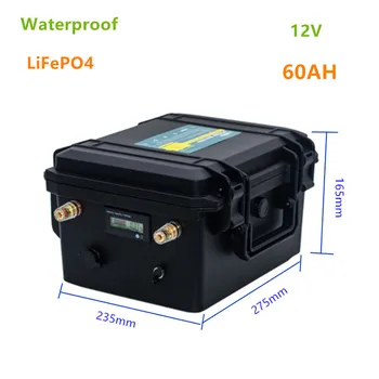 Lifepo4 12V 60AH litiu baterie rezistent la apa DC12V 60ah LiFePO4 baterie cu incarcator de 10A pentru LED-uri,coș de Golf,，etc