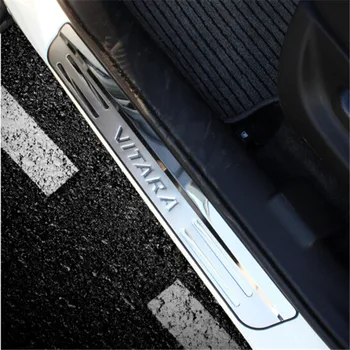 Styling auto 4 BUC oțel inoxidabil Auto Externă Scuff Placa/Pragului de Ușă Door Sill Pentru Suzuki Vitara până în 2018 accesorii Auto