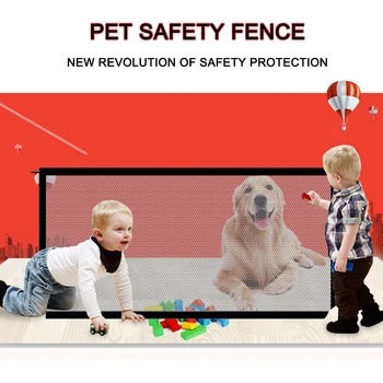 Pliere Portabil Gard De Plasă Pentru Câine Porti De Siguranta Baby Safe Guard Accesorii Pentru Animale De Companie Instala Oriunde Scari De Interior