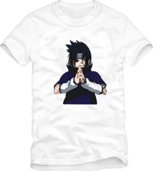 Naruto T-shirt Anime haine Uchiha Sasuke Cosplay îmbrăcăminte din Bumbac Tricou alb Barbati de Moda Unisex Tricou Topuri