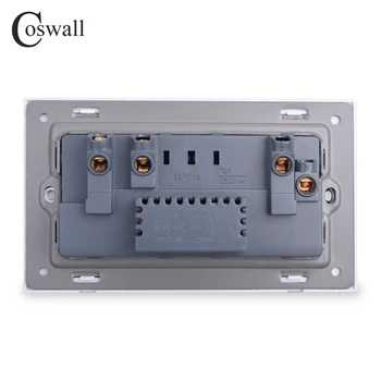 COSWALL 13A Universal Schimbat Priza 2 Portul de Încărcare USB Pentru Mobil de Ieșire 2.1 O Priză de Perete Cristal Panou de Sticlă Cavalerul Negru