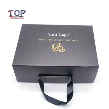 Personalizat Logo-Ul Imprimat Păr, Cutie De Ambalare Peruca Din Par Box-Pot Fi Personalizate Cu Logo-Ul De Brand Negru/Maro/Alb Portabil Frânghie Cutie De Pantofi