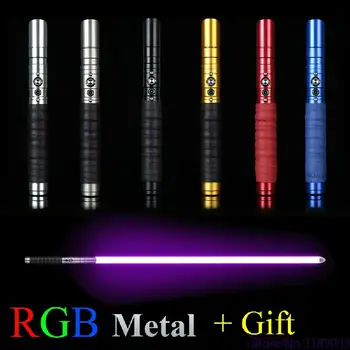 Laser RGB Light Saber Force FX Iluminat Grele 11 Culoare Duel Schimbare de Culoare de Sunet FOC de Blocare Mâner Metalic 100 cm