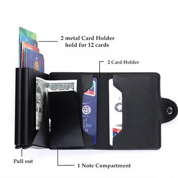 BISI GORO 2019 Metal Titularul Cardului de Credit, Portofel de Înaltă Calitate RFID Automată Carte de IDENTITATE Caz Dublu de Aluminiu Portofel Dropshopping