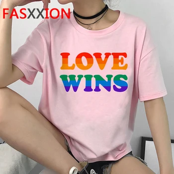 Lgbt Harajuku Curcubeu Tricou Femei Ullzang Gay Pride T Shirt Graphic Lesbiene Desen Animat De Imprimare Tricou Stil Coreean De Top Teuri De Sex Feminin