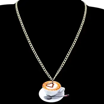 WEVENI Acrilice Set de Bijuterii Dragoste Drăguț în formă de Ceașcă de Cafea Cercei Colier Guler Pandantiv Pentru Femei Fete Cadou pentru Petrecere Decoratiuni