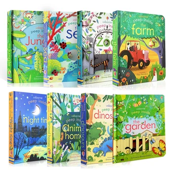 Usborne de Învățământ limba engleză, Cărți ilustrate Peep În Interiorul Junglei pentru Copii Cărți pentru Copii Copii de Învățare Limba engleză