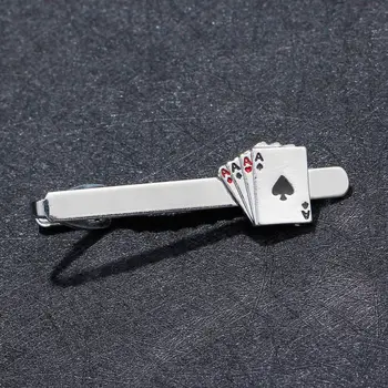 Poker clip cravată pentru om groove Clipuri Butoni set Afaceri 4A bomba Nunta Unic Cravata purta Tatii Cadouri de Ziua