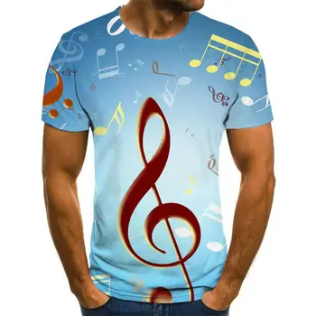 2020 nou T-shirt pentru bărbați muzica simbol T-shirt 3d guitar T-shirt tricou imprimat Gotic anime îmbrăcăminte cu mânecă scurtă T-shirt 110-6XL