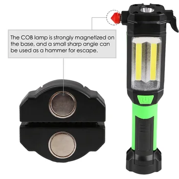 2 Modul Lanterna LED-uri Auto Instrument de Urgență Hammer USB Reîncărcabilă COB Magnetic, lampa de Lucru Lampa Lanterna Felinar Portabil pentru Exterior